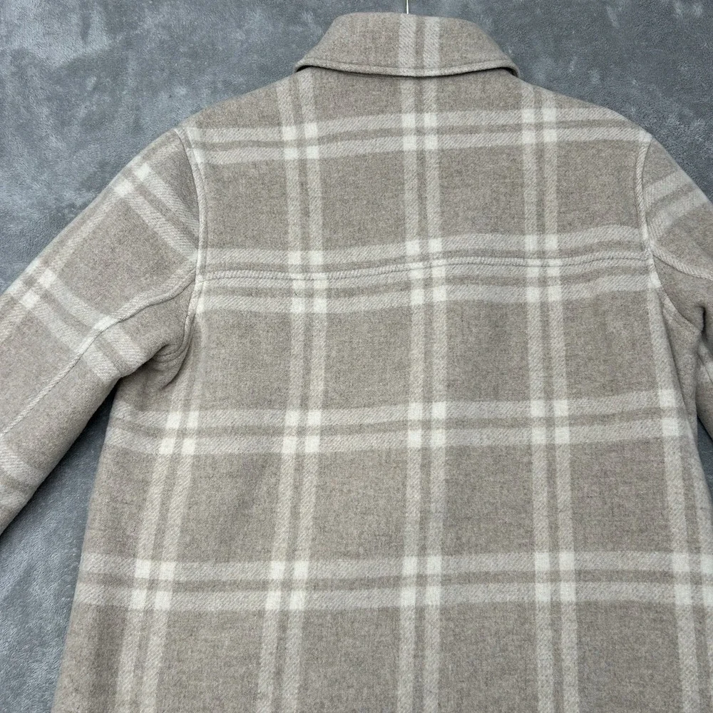 Everlane Mens Shirt Shacket Heavyweight Overshirt Plaid Shirt Sz Small Tan Beige